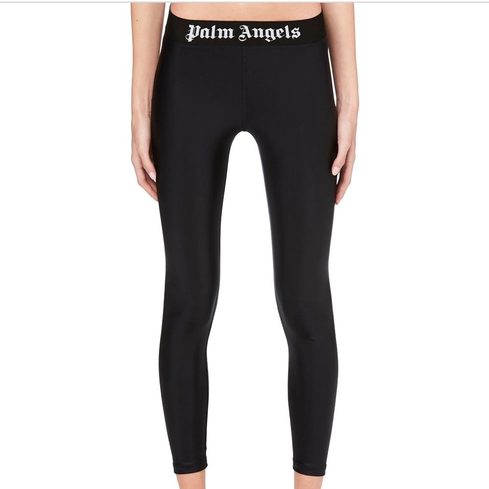 Palm Angels Logo Leggings Leather NWT